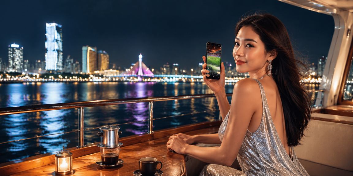 Người dùng tại Đà Nẵng theo dõi sự kiện thể thao qua điện thoại tại quán cà phê